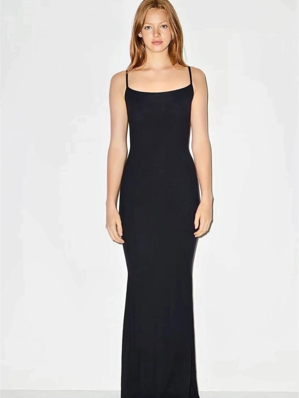 Skims Soft Lounge Long Slip Dress Maxi in Black Small